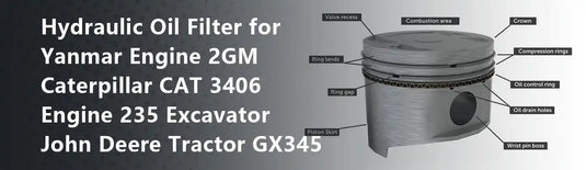 Hydraulic Oil Filter for Yanmar Engine 2GM Caterpillar CAT 3406 Engine 235 Excavator John Deere Tractor GX345