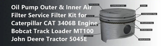 Oil Pump Outer & Inner Air Filter Service Filter Kit for Caterpillar CAT 3406B Engine Bobcat Track Loader MT100 John Deere Tractor 5045E