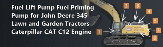 Fuel Lift Pump Fuel Priming Pump for John Deere 345 Lawn and Garden Tractors Caterpillar CAT C12 Engine