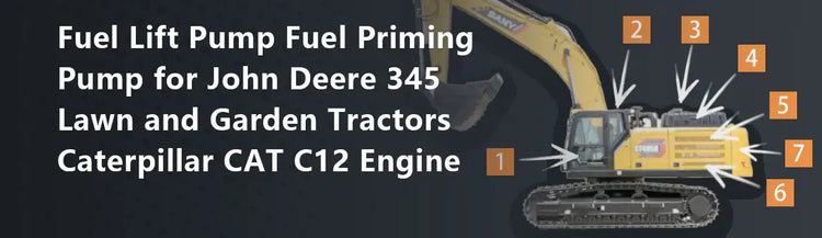 Fuel Lift Pump Fuel Priming Pump for John Deere 345 Lawn and Garden Tractors Caterpillar CAT C12 Engine