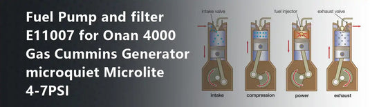Fuel Pump and filter E11007 for Onan 4000 Gas Cummins Generator microquiet Microlite 4-7PSI