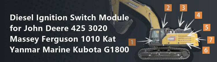 Diesel Ignition Switch Module for John Deere 425 3020 Massey Ferguson 1010 Kat Yanmar Marine Kubota G1800