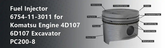 Fuel Injector 6754-11-3011 for Komatsu Engine 4D107 6D107 Excavator PC200-8