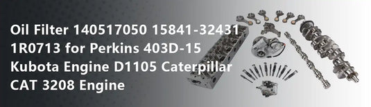 Oil Filter 140517050 15841-32431 1R0713 for Perkins 403D-15 Kubota Engine D1105 Caterpillar CAT 3208 Engine