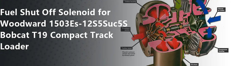 Fuel Shut Off Solenoid for Woodward 1503Es-12S5Suc5S Bobcat T19 Compact Track Loader