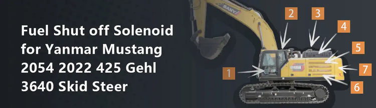 Fuel Shut off Solenoid for Yanmar Mustang 2054 2022 425 Gehl 3640 Skid Steer