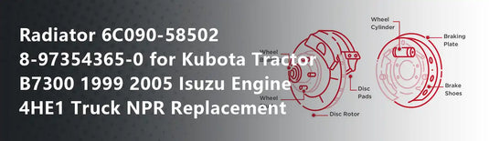Radiator 6C090-58502 8-97354365-0 for Kubota Tractor B7300 1999 2005 Isuzu Engine 4HE1 Truck NPR Replacement