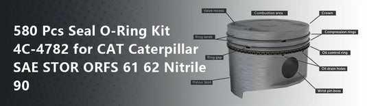 580 Pcs Seal O-Ring Kit 4C-4782 for CAT Caterpillar SAE STOR ORFS 61 62 Nitrile 90