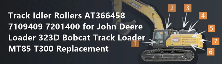 Track Idler Rollers AT366458 7109409 7201400 for John Deere Loader 323D Bobcat Track Loader MT85 T300 Replacement