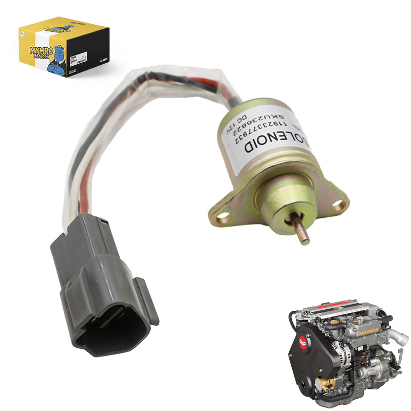 Load image into Gallery viewer, 12V Shut Off Stop Solenoid YM119233-77932 for Yanmar 3TNE72 3TNV72 4TNE84 4TNE88 Diesel Engines from MyMROmarts
