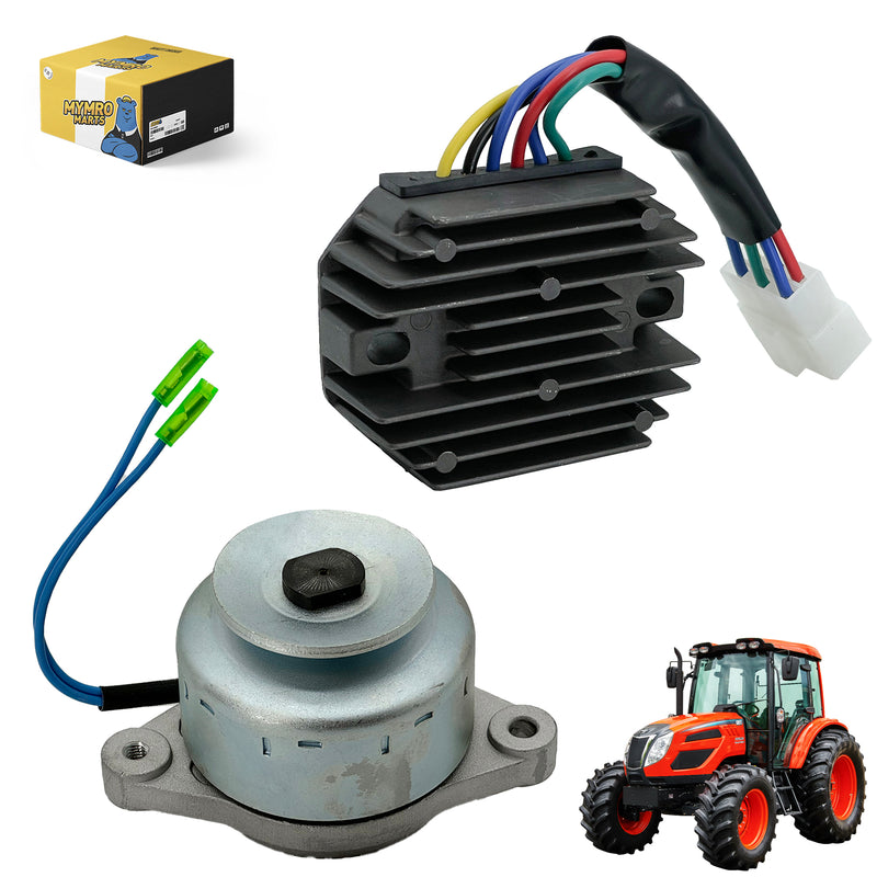 Cargue la imagen en el visor de la galería, 12V 14A Alternator E5700-64013 E5700-64014 with Rectifier Regulator 15531-64601 RS5101 for Kioti Tractor LB1714 LB1914 - Electrical Parts &gt; Alternator from MyMROmarts
