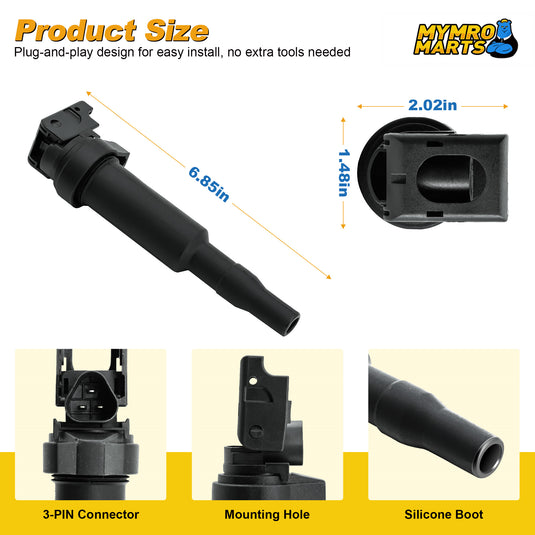 Set of 6 Ignition Coil Pack UF667 UF522 12138616153 UF570 Compatible with BMW 328i XDrive 335i 428i 435i 528i 535i 740i 640i - Electrical Parts > Other Electrical Parts > Solenoid Valve Coil from MyMROmarts