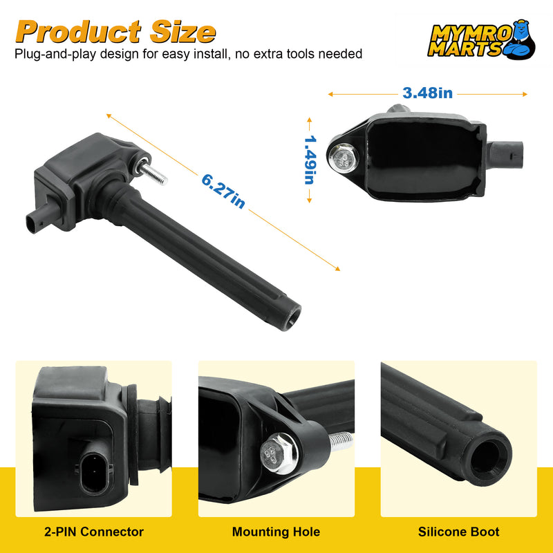 Load image into Gallery viewer, Set of 6 Ignition Coil Pack UF648 For Ram Chrysler Jeep Dodge Durango 300 Town Country Grand Cherokee Wrangler Charger Journey 2011-2016 with 3.6 V6 - Electrical Parts &gt; Other Electrical Parts &gt; Solenoid Valve Coil from MyMROmarts

