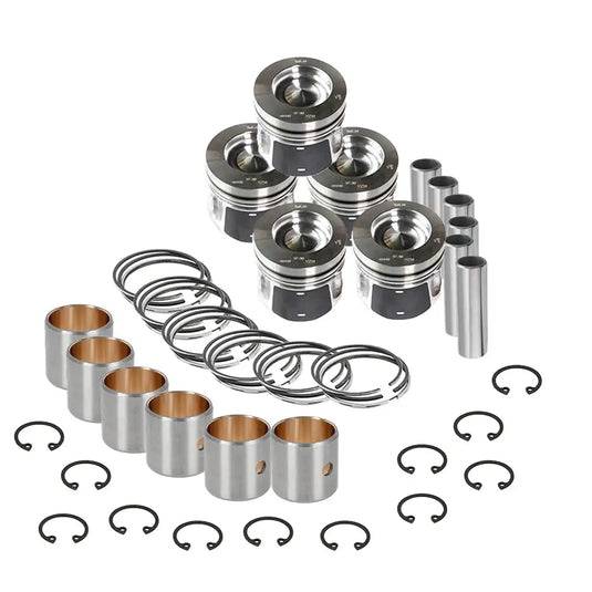 6 Pcs Piston Kit 04501382 for Deutz Engine TCD6L20122V Volvo Excavator EC210B Caterpillar Dozer D6E - Engine Parts > Crankshafts & Connecting Rod Components > Piston from MyMROmarts