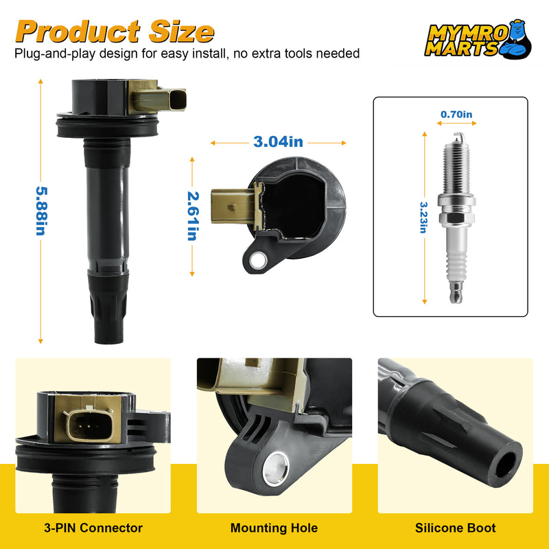 Load image into Gallery viewer, 6PCS Ignition Coil UF646 &amp; 6PCS Double Iridium Spark Plug SP534 for 11-17 Ford F-150 Explorer Expedition Taurus Transit-150 250 350 - Electrical Parts &gt; Other Electrical Parts &gt; Solenoid Valve Coil from MyMROmarts
