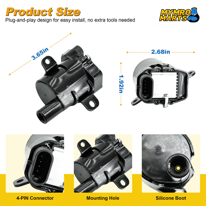 Load image into Gallery viewer, Set of 8 Round Ignition Coil Pack UF262 D585 For Chevy GMC Chevrolet Silverado 1500 2500 3500 Tahoe Suburban Express Sierra Savana Yukon Escalade Avalanche Envoy V8 4.8L 5.3L 6.0L - Electrical Parts &gt; Other Electrical Parts &gt; Solenoid Valve Coil from MyMROmarts
