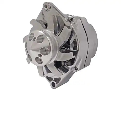 Lataa kuva gallerian katseluohjelmaan New Alternator Replacement For High Output 110 AMP Chrome Plated Alternator W/Billet Custom 1 Groove Pulley Self Exciting (Low Cut In) - Electrical Parts > Alternator from MyMROmarts
