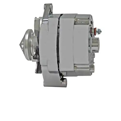 New Alternator Replacement For High Output 110 AMP Chrome Plated Alternator W/Billet Custom 1 Groove Pulley Self Exciting (Low Cut In) - Electrical Parts > Alternator from MyMROmarts