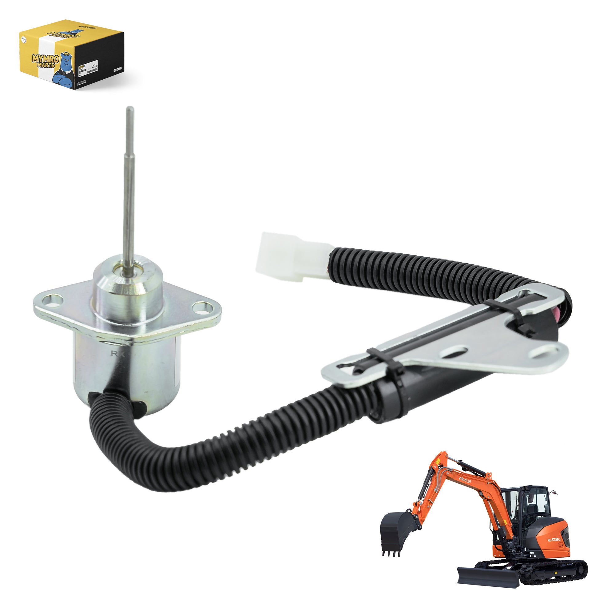 Fuel Shut off Solenoid 1J022-60020 for Kubota Excavator U10-5 U17 KX018 KX41 Tractor BX2360 BX2370 BX25D BX25DLB G23 Mower ZG332LP Engine D722 D782