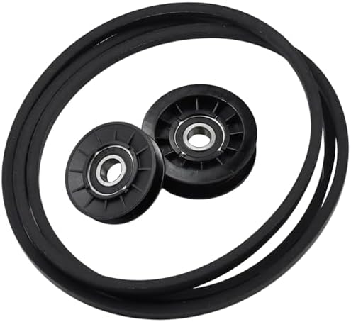 Afbeelding laden in Galerijviewer, GX20286 GX20287 Idler Pulley and Drive Belt Kit with GX20006 Belt Compatible with John Deere Lawn Mower L110 L120 L130 LA110 LA120 LA130 LA140 LA150 X110 X120 X140 D110 D120 D130 from MyMROmarts
