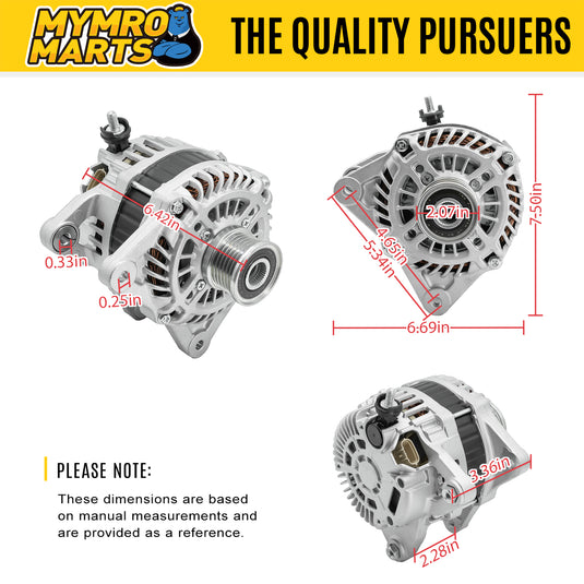 PG-11657 Alternator 12V 110A for Nissan Altima 2.5L L4, 2013-2018 Replace 23100-3TA1B, 23100-3TA1A, A2TJ1881, A2TJ1891, 11657, 11657N from MyMROmarts