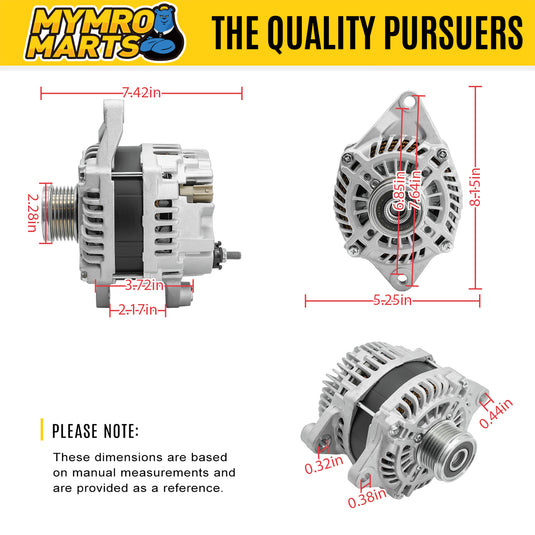 Alternator 04801490AA for Dodge Journey L4 2.4L 2360cc 2009-2020, Replace 11440, A002TX0281, A2TX0281, AL6480X, 11440N, 4801490AA, 4801490AC, 4801490AD (12V 160A CW 6-Grooves) from MyMROmarts