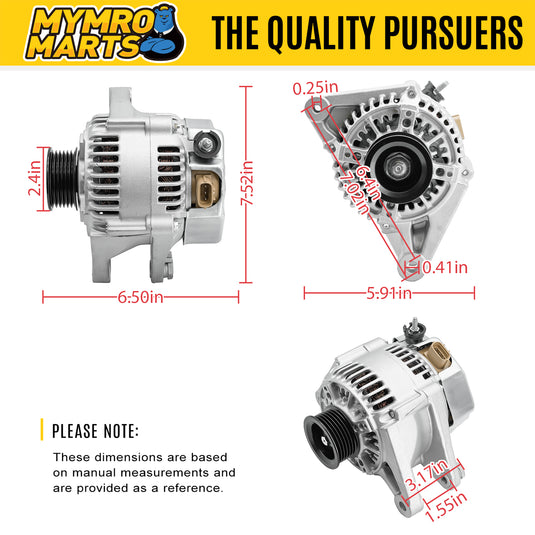 New Alternator 27060-0D110 for Toyota Corolla / Pontiac Vibe / Matrix 2003-2008, Celica / MR2 Spyder 2000-2005 from MyMROmarts