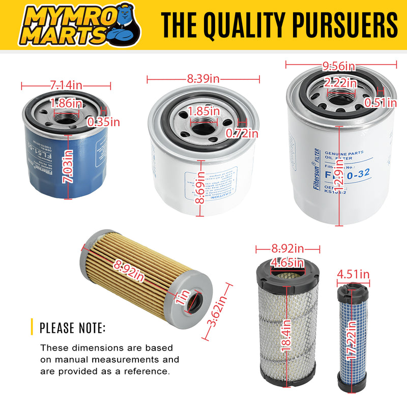 Load image into Gallery viewer, Filter Kit 11930535150 40358122 40049450 40195621 40220109 Compatible with LS Tractor MT125 - Engine Maintenance Parts > Filter Kits from MyMROmarts
