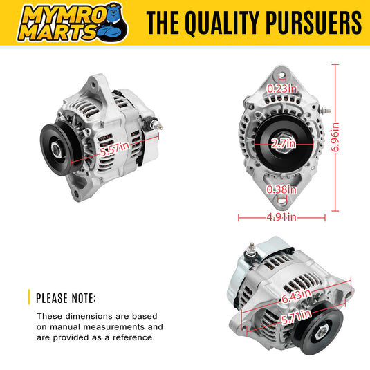 Alternator 5H909-42700 for Kubota M5660SUH M62 MX5400DTC MX6000DTHC KX033-4 U35-4 L3560 L4060HST L47 from MyMROmarts