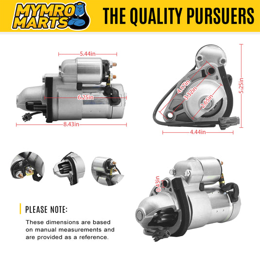 New Starter Replacement For Nissan 370Z 2009-2016, Infiniti EX37 FX37 G25 G37 M37 Q40 Q50 Q60 Q70 QX50 QX70 VQ37VHR 2008-2016 1-17934 23300-EY00E - Electrical Parts > Starter Motor from MyMROmarts