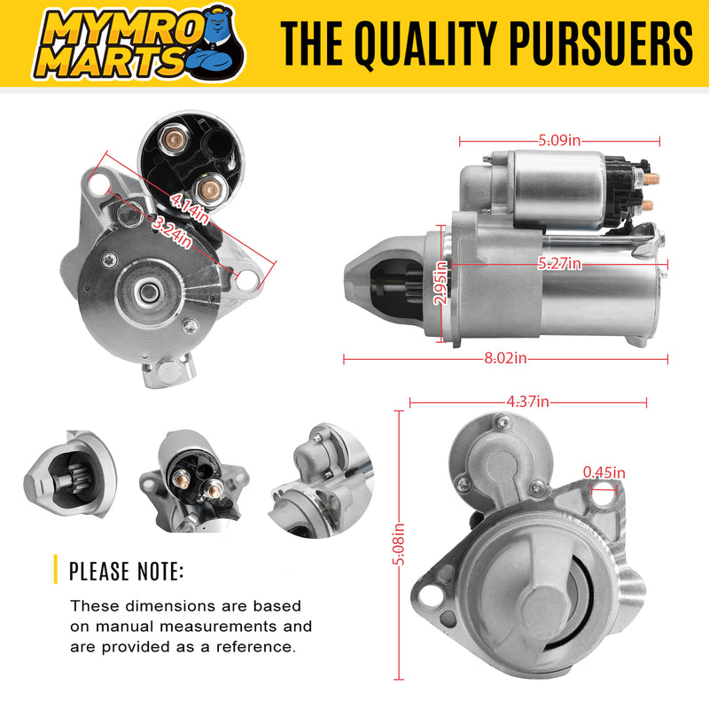 Load image into Gallery viewer, New Starter Replacement For 2008-2010 Chevy Cobalt 2.0L 2.2L 2.4L, 08-11 HHR, 2014 Impala 2.4L, 08-14 Malibu 2.2L 2.4L, 10-16 Equinox 2.4L 8000213, 8200213, 89060407, SDR0374, 41012346 - Electrical Parts > Starter Motor from MyMROmarts
