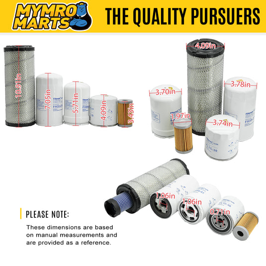 Filter Kit HH164-32430 HHTA0-37710 15521-43160 11013-7020 HHTA059900 for Kubota Tractor L3010 L3830 L3540 L3940 L4240 L4400HST L3240HST L3540HST L3940HST L4240HST - Engine Maintenance Parts > Filter Kits from MyMROmarts
