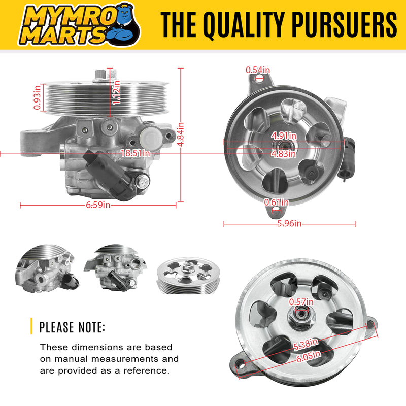 Load image into Gallery viewer, Power Steering Pump with Pulley Power Assist Pump 21-5456 56110-RNA-A01 55-5822 36-215668 Fit for 2006-2011 Honda Civic 1.8L L4 from MyMROmarts
