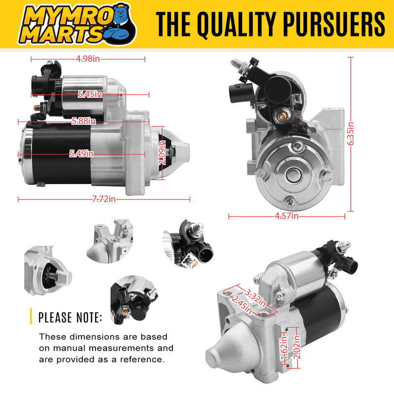 Load image into Gallery viewer, New Starter Replacement For Cadillac Escalade 6.2L 2015-2016, GMC Chevy Silverado Sierra Suburban Yukon Tahoe 1500 4.3L 5.3L 6.2L 2014-2016 12655055, M000T24072, M0T24072 - Electrical Parts > Starter Motor from MyMROmarts
