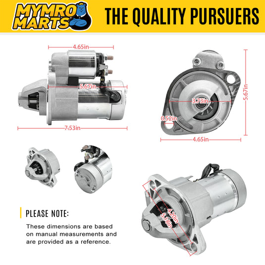 Starter SHI0081 17016 98185 IMI214-007 112675 Compatible With/Replacement For Marine Yanmar Case Compact Excavator 2005-On 2YM15 3JH3E-Yeu 1999-On 3Cyl Diesel 3YM20 3YM30 1994-On 4Cyl - Electrical Parts > Starter Motor from MyMROmarts