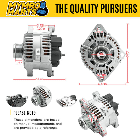 Alternator 37300-2G150 37300-2G400 TG11C087 Compatible with 2010-2013 Hyundai Sonata Kia Optima 2.4L - Electrical Parts > Alternator from MyMROmarts