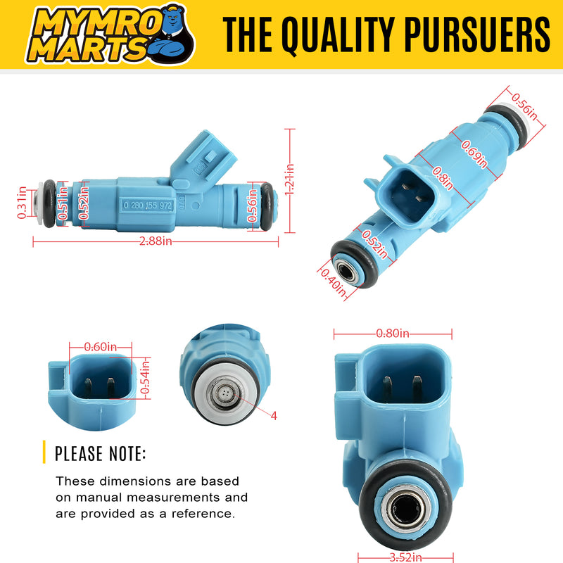 Cargue la imagen en el visor de la galería, 6PCS Fuel Injector FJ479 0280155972 53031099 RL031099 812-12137 63861 M857 MP1065 4G1370 2-38862 62249 Compatible with Jeep Dodge Liberty 1500 2002 2003 V6 3.7L - Engine Parts &gt; Fuel System &gt; Fuel Injector Nozzle from MyMROmarts
