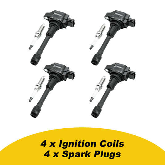Set of 4 Ignition Coil Pack UF549 22448ED000 and Iridium Spark Plugs 9029 Fit For Nissan Sentra,Altima,Versa,Rogue,Cube,Urvan,NV200,Pathfinder 2007-2015&INFINITI QX60 2014 2015 1.6L 1.8L 2.0L 2.5L L4 - Electrical Parts > Other Electrical Parts > Solenoid Valve Coil from MyMROmarts