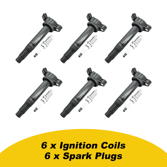 6PCS Ignition Coil Pack UF487 90919-02251 90919-A2002 & Double Iridium Spark Plug Fit for Scion 2011–2015 Coupe tC with Engine 2.5L - Electrical Parts > Other Electrical Parts > Solenoid Valve Coil from MyMROmarts