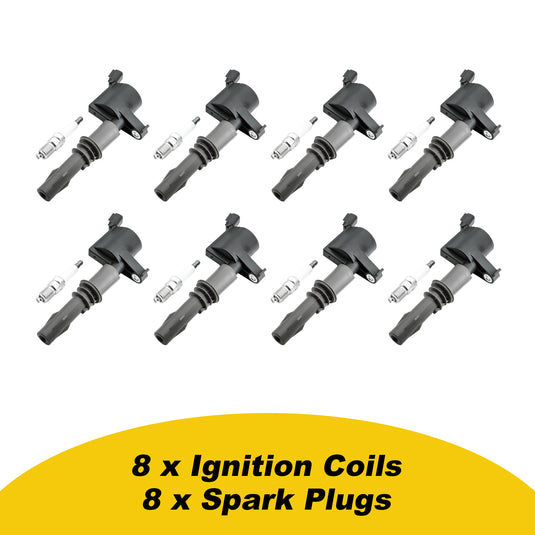 Set of 8 Ignition Coil Pack DG521 3Z12029A Platinum Spark Plug SP509 For Ford Mustang Expedition Explorer F150 Super Duty F250 F350 F450 F550 F650 F750 F53 F59 4.6L 5.4L 6.8L 8L - Electrical Parts > Other Electrical Parts > Solenoid Valve Coil from MyMROmarts