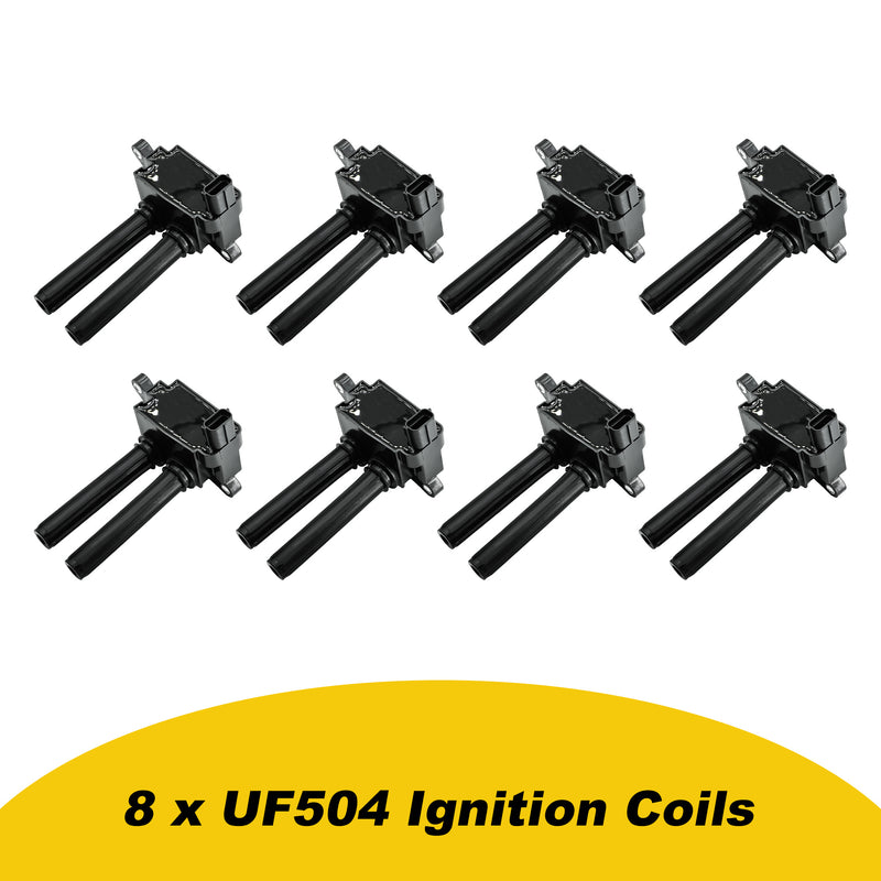 Cargue la imagen en el visor de la galería, Ignition Coils Pack Set of 8 UF504 for 5.7 V8 HEMI Compatible with Dodge Ram 1500 2500 3500 Charger Durango Chrysler 300 Jeep Grand Cherokee 2009-2015 - Electrical Parts &gt; Other Electrical Parts &gt; Solenoid Valve Coil from MyMROmarts
