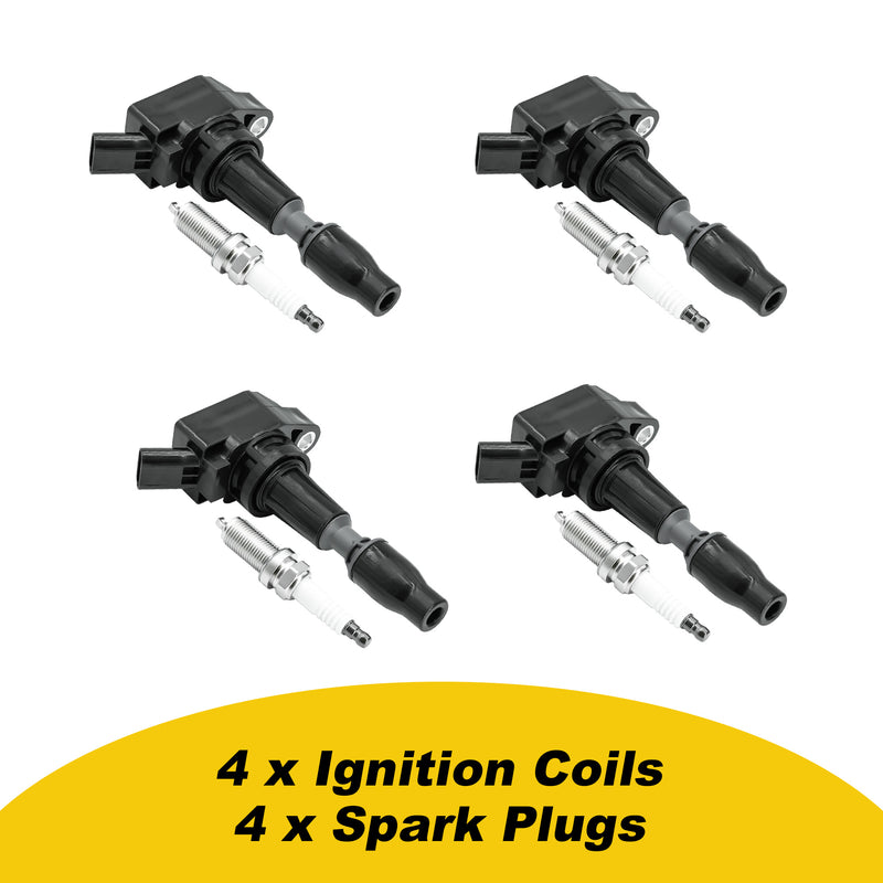 Load image into Gallery viewer, Set of 4pcs Ignition Coil Iridium Spark Plugs UF764 93175 For 2015 2016 2017 2018 2019 Hyundai Sonata Santa Fe Tucson Genesis Kia Optima Sorento Sportage Stinger 2.0L 2.4L - Electrical Parts &gt; Other Electrical Parts &gt; Solenoid Valve Coil from MyMROmarts
