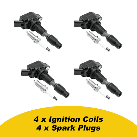 Set of 4pcs Ignition Coil Iridium Spark Plugs UF764 93175 For 2015 2016 2017 2018 2019 Hyundai Sonata Santa Fe Tucson Genesis Kia Optima Sorento Sportage Stinger 2.0L 2.4L - Electrical Parts > Other Electrical Parts > Solenoid Valve Coil from MyMROmarts