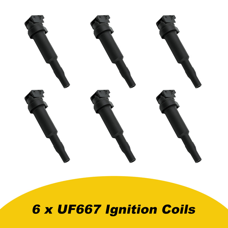 Cargue la imagen en el visor de la galería, Set of 6 Ignition Coil Pack UF667 UF522 12138616153 UF570 Compatible with BMW 328i XDrive 335i 428i 435i 528i 535i 740i 640i - Electrical Parts &gt; Other Electrical Parts &gt; Solenoid Valve Coil from MyMROmarts
