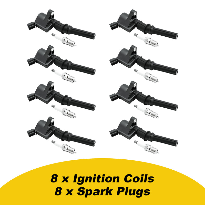 Load image into Gallery viewer, Set of 8 Ignition Coil Pack Iridium Spark Plug Pack DG508 For Ford Lincoln Mercury F150 F250 F350 E150 E250 Expedition Mustang Lincoln 4.6L 5.4L - Electrical Parts &gt; Other Electrical Parts &gt; Solenoid Valve Coil from MyMROmarts
