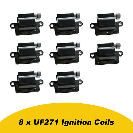 Set of 8 Ignition Coils Pack UF271 C1208 D581 for 4.8L 5.3L 6.0L For Chevy Avalanche Silverado Tahoe GMC Sierra Yukon 1500 2500 3500 Hummer H2 Cadillac Escalade V8 - Electrical Parts > Other Electrical Parts > Solenoid Valve Coil from MyMROmarts