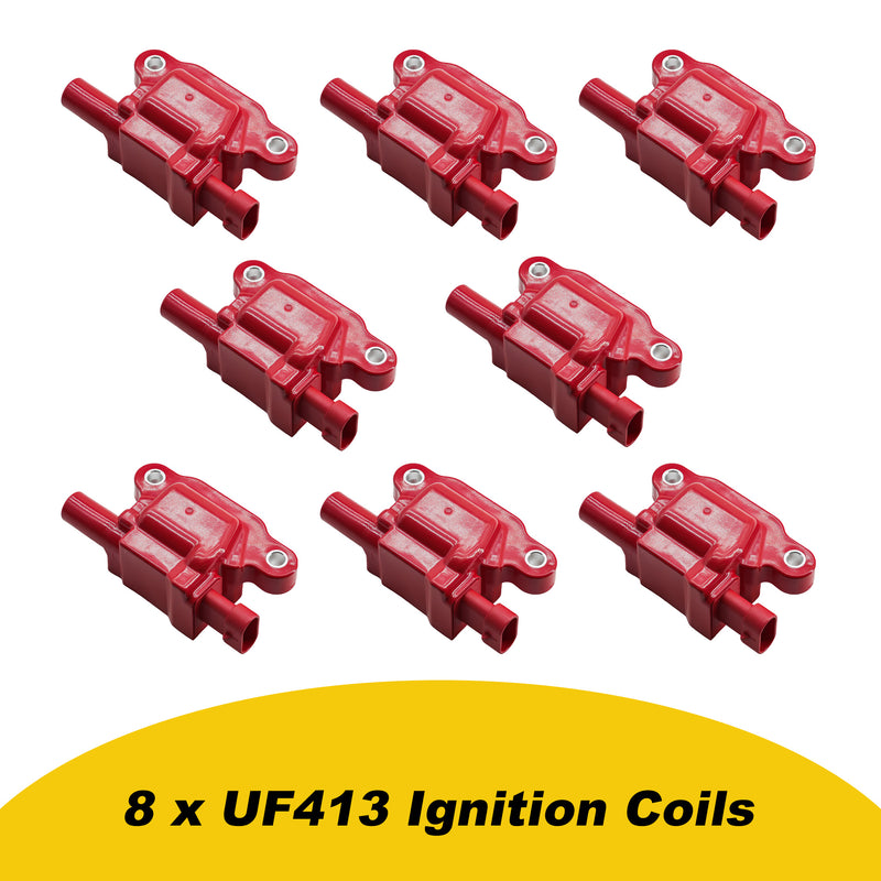 Indlæs billede i Gallery Viewer, Set of 8 Ignition Coil Pack 12611424 12570616 D510C UF413 For Chevy Cadillac GMC Pontiac 5.3L 6.0L V8 Engine G8 Grand Prix H3 Silverado Tahoe Yukon Impala - Electrical Parts &gt; Other Electrical Parts &gt; Solenoid Valve Coil from MyMROmarts
