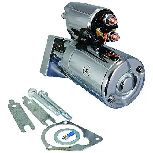 Load image into Gallery viewer, New Chrome Starter Mini Super Torque Hi-PerReplacement Formance Replacement For Chevy Small &amp; Big Block V8 SBC BBC 305 350 400 454 153 168 Tooth Series Hitachi PP106 PSL100 S100 PP-106 - Electrical Parts &gt; Starter Motor from MyMROmarts
