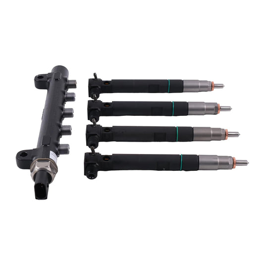 4X Fuel Injectors 400903-00074D 7275454 28337917 & 1X Common Rail 28240435 7030409 150120-00062A For Bobcat Skid Steers S450 S510 S550 S570 S590 S595 S630 S650 Doosan D24 Engine - Engine Parts > Fuel System > Fuel Injector from MyMROmarts