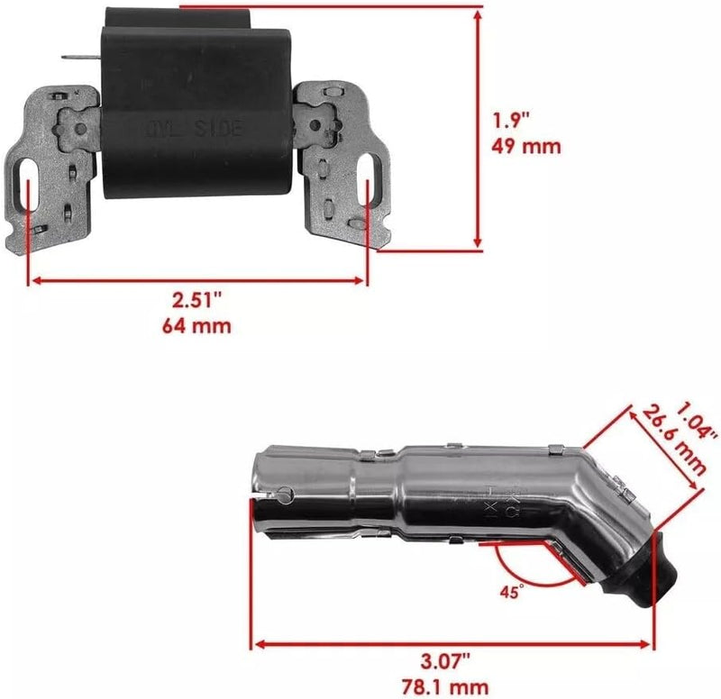 Load image into Gallery viewer, lgnition Coil compatible with John Deere D100 D105 D110 D120 E110 L100 L105 L107 L108 L1742 LAWN TRACTOR, Black from MyMROmarts
